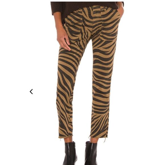 NILI LOTAN Jenna Pants Tiger Print Straight Leg  Low Rise Size 2 or 27 - Picture 2 of 15